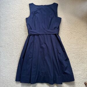 EUC vintage LL Bean cotton a-line dress with pleated skirt